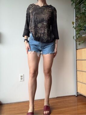 Cactus Y2K brown graphic Print top - made in the USA